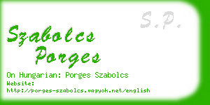 szabolcs porges business card